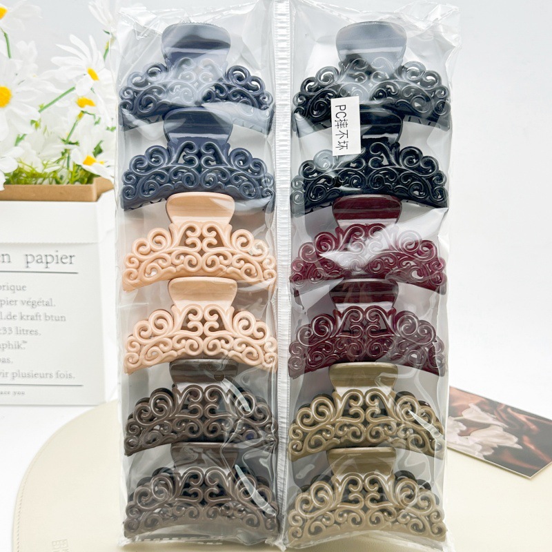 Pinza de pelo grande de plástico con diseño de PC, color té con leche, para mujer, estilo coreano, versión coreana, accesorios de tienda de dos yuanes. image 20
