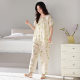 Tiansima Pajamas Women's Summer Short-sleeved Trousers Woven Summer Two-piece Set with Chest Pad One-piece Thin suit Summer