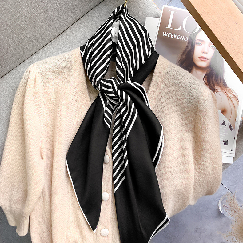 Korean Classic Striped Printed Scarf display picture 12