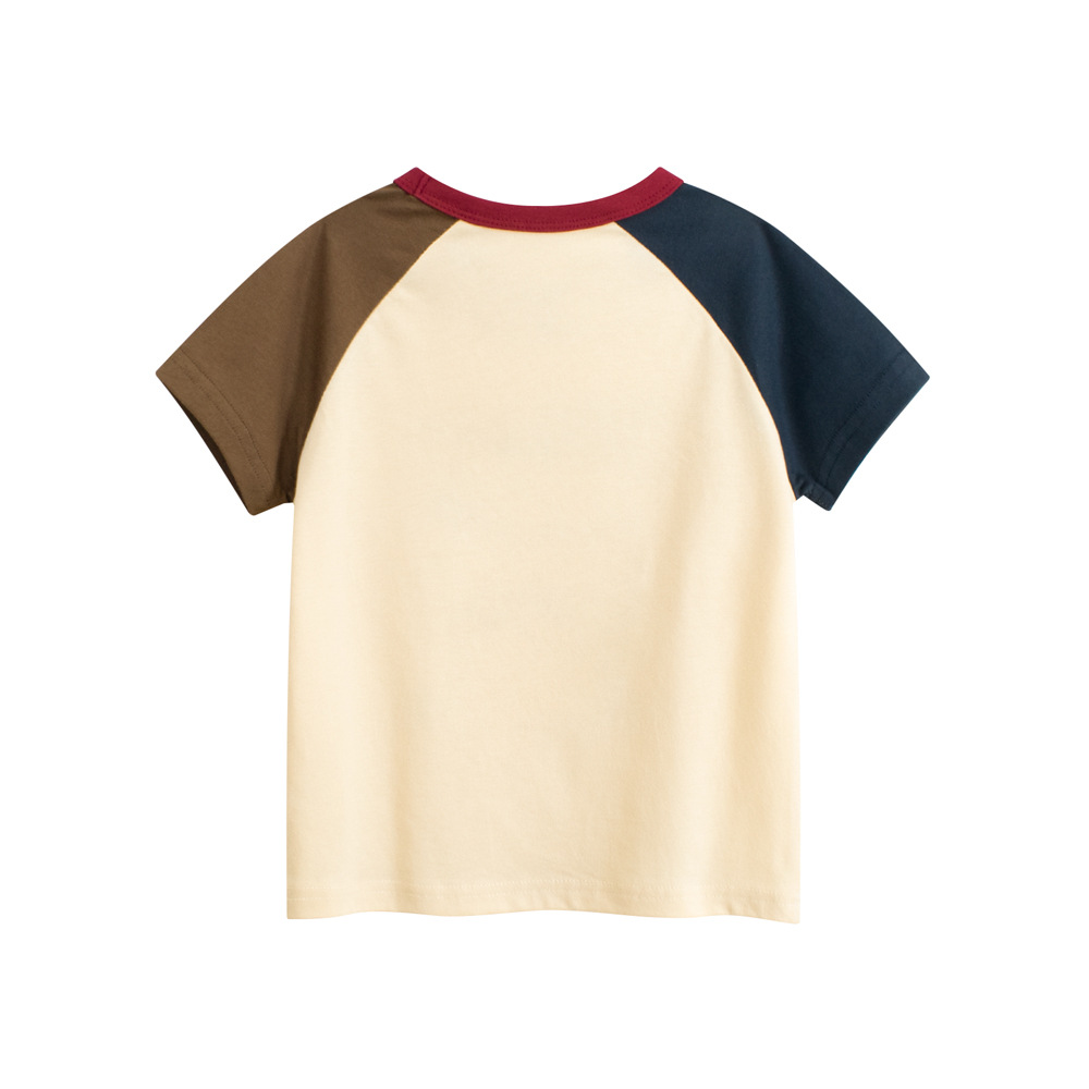 27kids camiseta para niños verano nuevo estilo para niños pequeños y medianos top de dibujos animados de manga corta ropa para bebés fuente de Douyin