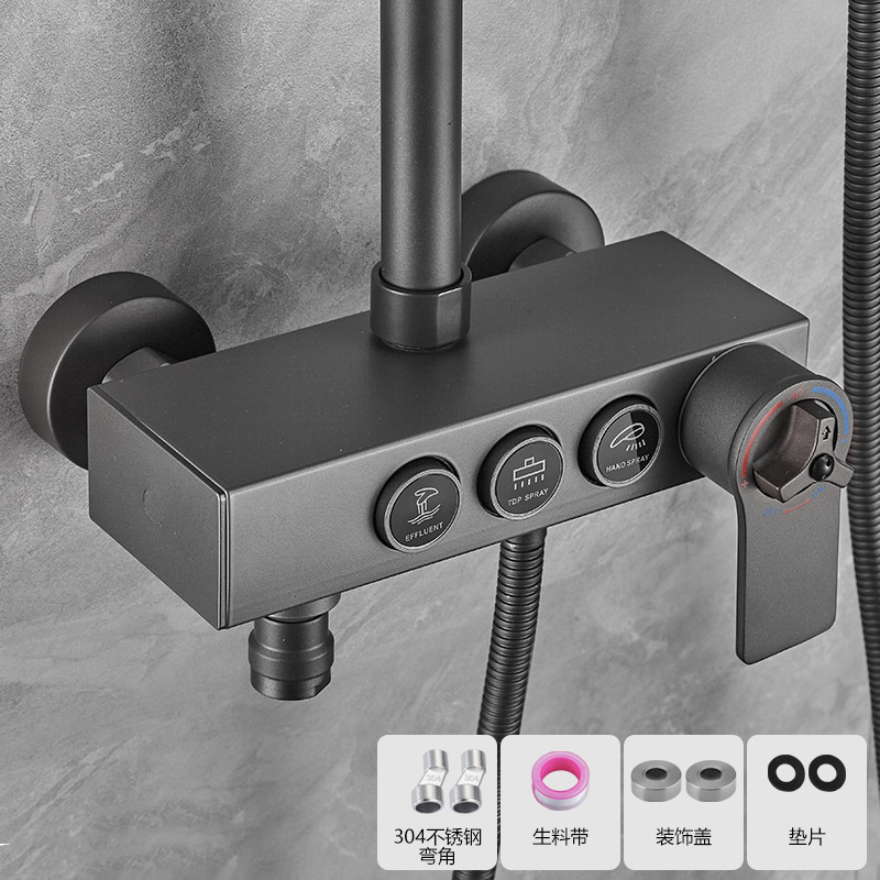 Válvula de mezcla de temperatura constante de acero inoxidable baño interruptor de agua caliente y fría accesorios de ducha grifo universal cuerpo