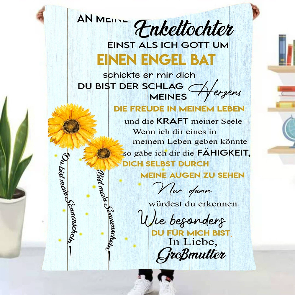 Трансграничное немецкое Одеяло-конверт Двустороннее фланелевое одеяло Цифровая печать Изготовленное на заказ ленивое одеяло для дивана