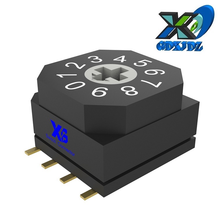 10位旋转拨动开关防水IP67 防水10位拨码开关 编码旋转开关5脚