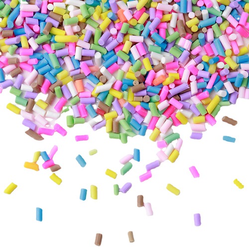 Simulated cream colored needle candy, colorful particles, soft ceramsite, bread crumbs, crushed sugar, chocolate silk cake decoration
