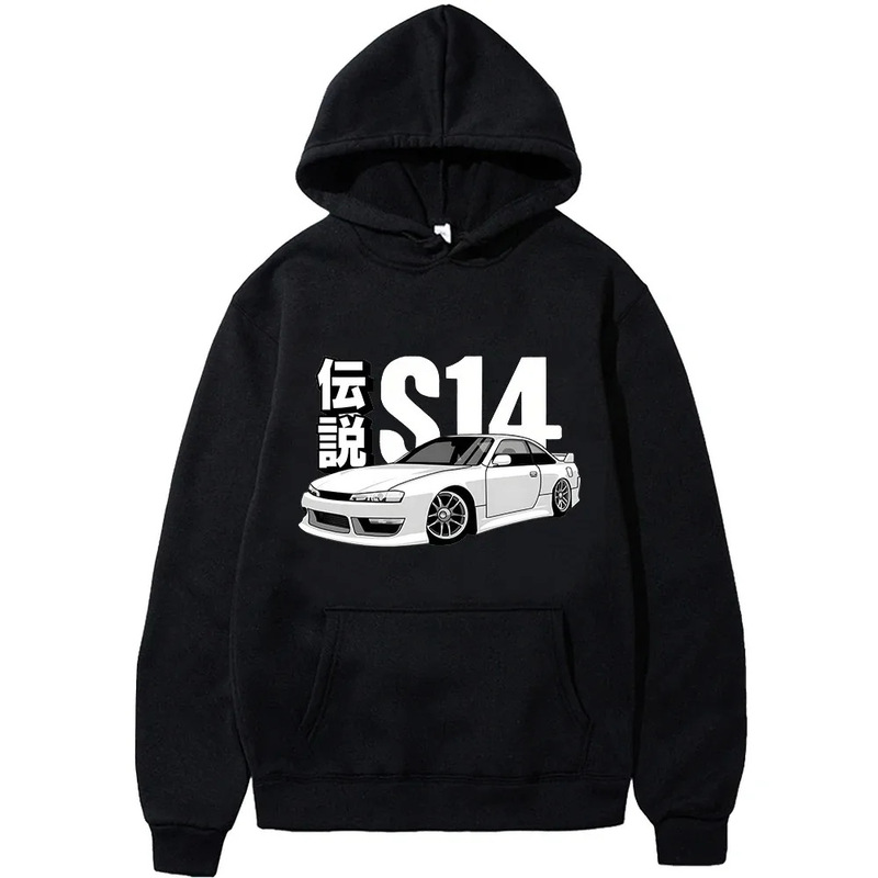 D Jdm Sweatshirt Men's S14 Fd Drift Japanese Car Print Sweatshirt Harajuku Loose Pullover Top