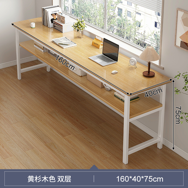 Mesa larga y estrecha mesa de estudio para dos personas mesa de estudio de alquiler simple mesa de trabajo dormitorio contra la pared mesa de computadora