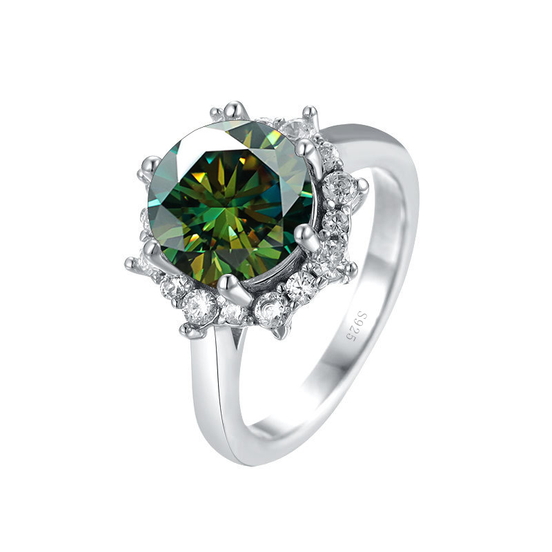 Color un quilate de anillo de piedra de morsa rosa D color VVS joyería exclusiva transfronteriza