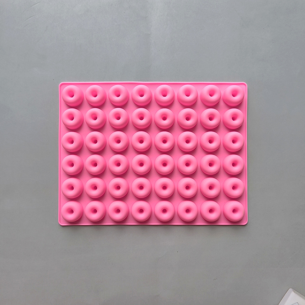 Silicone 48 Donuts 160 Candy pudín molde de chocolate 3D hecho a mano molde de goteo para pastel de horneado