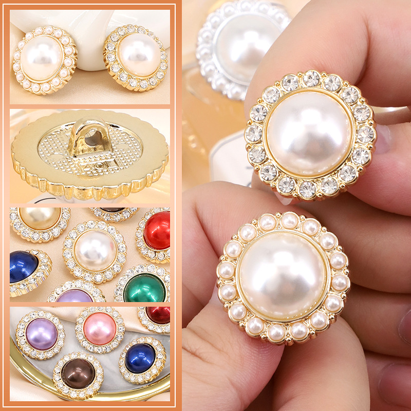 Botón de botón de perla estilo de Chanel Botón de abrigo de alta gama ropa de mujer suéter pijamas accesorios decorativos accesorios al por mayor