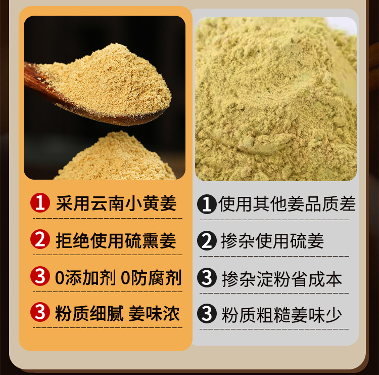 Pure Yunnan Small Yellow Ginger Powder Jiang Fen 200g Culinary Ginger Root Powder quality and texture