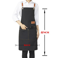Cross-border apron with logo printing, text printing, baking milk tea shop canvas waterproof work apron, exclusive for foreign trade, factory wholesale
