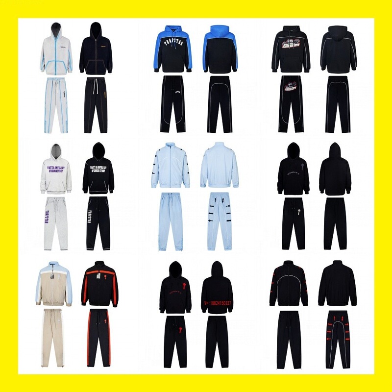 Foreign Trade Wholesale Trapstar Tiger Head Embroidered Letter Hooded Sweatshirt Zipper Jacket Jacket Long Pants Suit