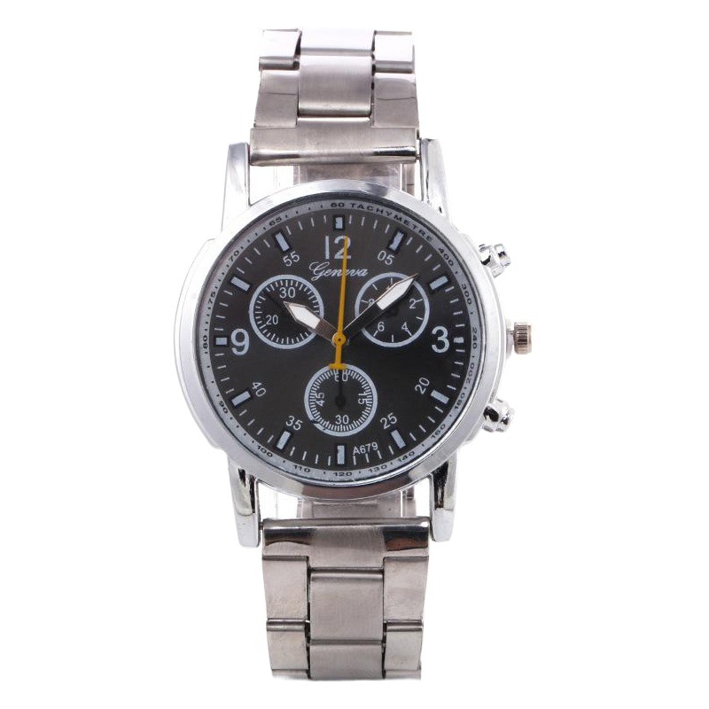 Venta al por mayor Ginebra tres ojos seis pines correa de acero reloj Comercio exterior reloj neutral reloj de mujer reloj de regalo reloj de hombre estudiante