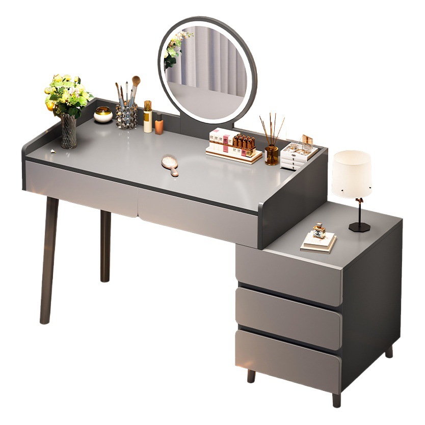 Tocador moderno simple armario lateral integrado pequeño apartamento dormitorio Luz de lujo escritorio mesita de noche armario de almacenamiento tocador