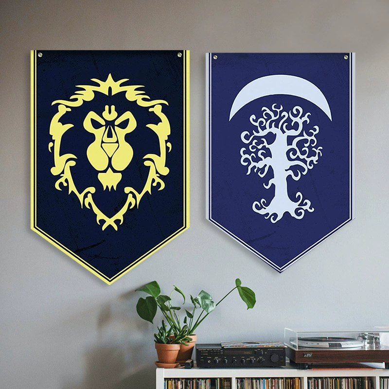 Прямые продажи фабрики World of Warcraft флаг цвет полиэстер гостиная спальня висит флаг бар декоративный флаг