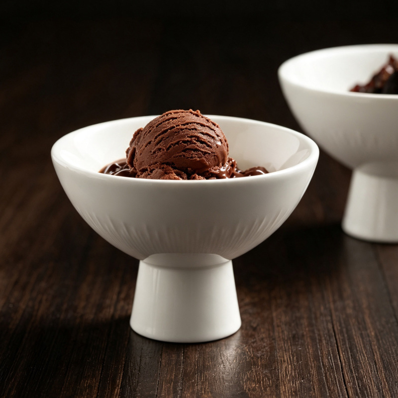 Ceramic high-footed plate, ice cream dessert bowl, yogurt bowl, ice cream pudding bowl, creative sushi snack plate, tableware wholesale