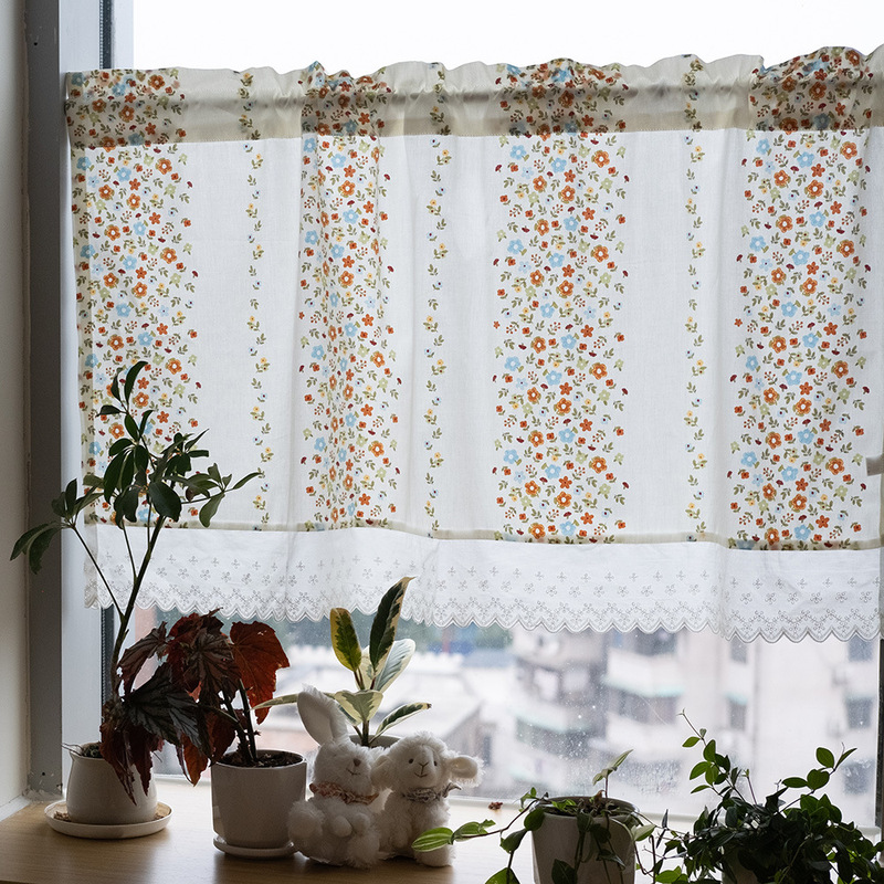 田園の小さい花の綿の布の半カーテンの花卉の自然なプリントの暖かさのカーテンの台所はカーテンの小さい清新な寝室の玄関を遮断します。|undefined