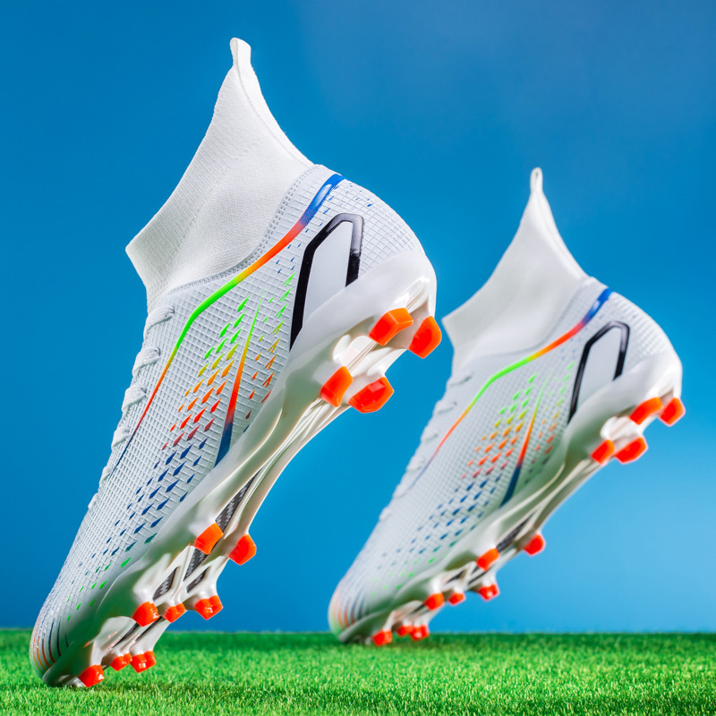 Cross-Border High-Top Football Shoes for Men and Women, Broken Nail Sneakers, Genuine Long Nails, Non-Slip Adult Grass Professional Training Shoes Cross-Border High-Top Football Shoes for Men and Women, Broken Nail Sneakers, Genuine Long Nails, Non-Slip Adult Grass Professional Training Shoes