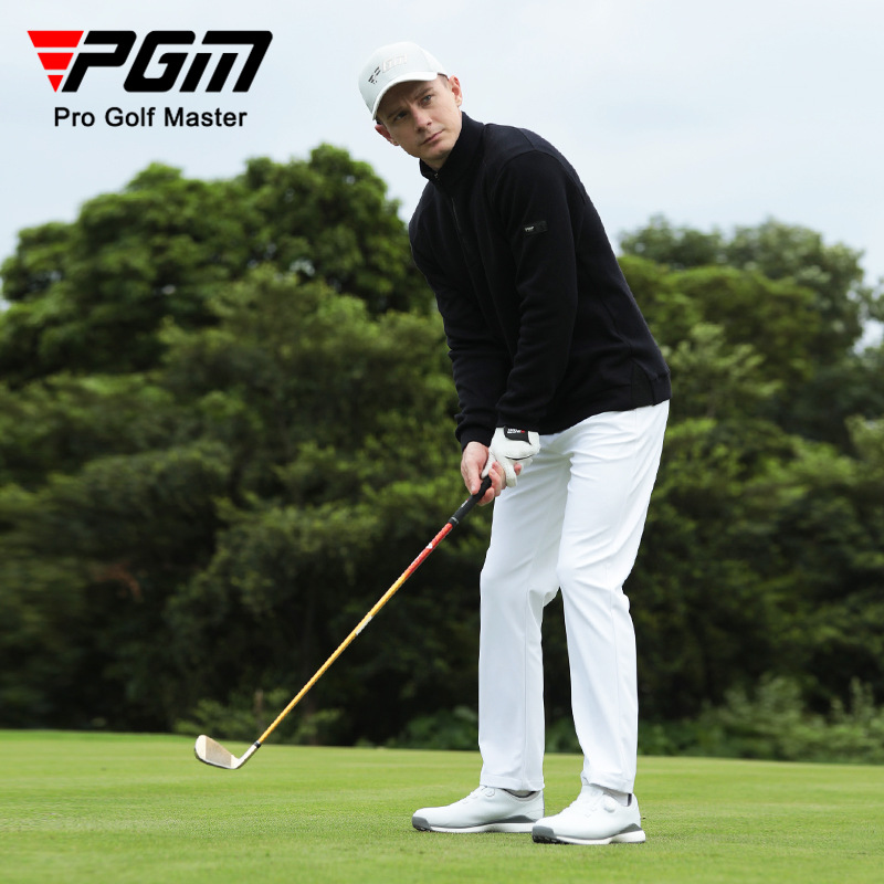 Áo khoác golf nam dài tay PGM kéo khóa cổ đứng giữ ấm thu đông — KUZ167-màu trắng, KUZ167-màu xanh hải quân, KUZ167-Màu đen, YF632-Màu đen
