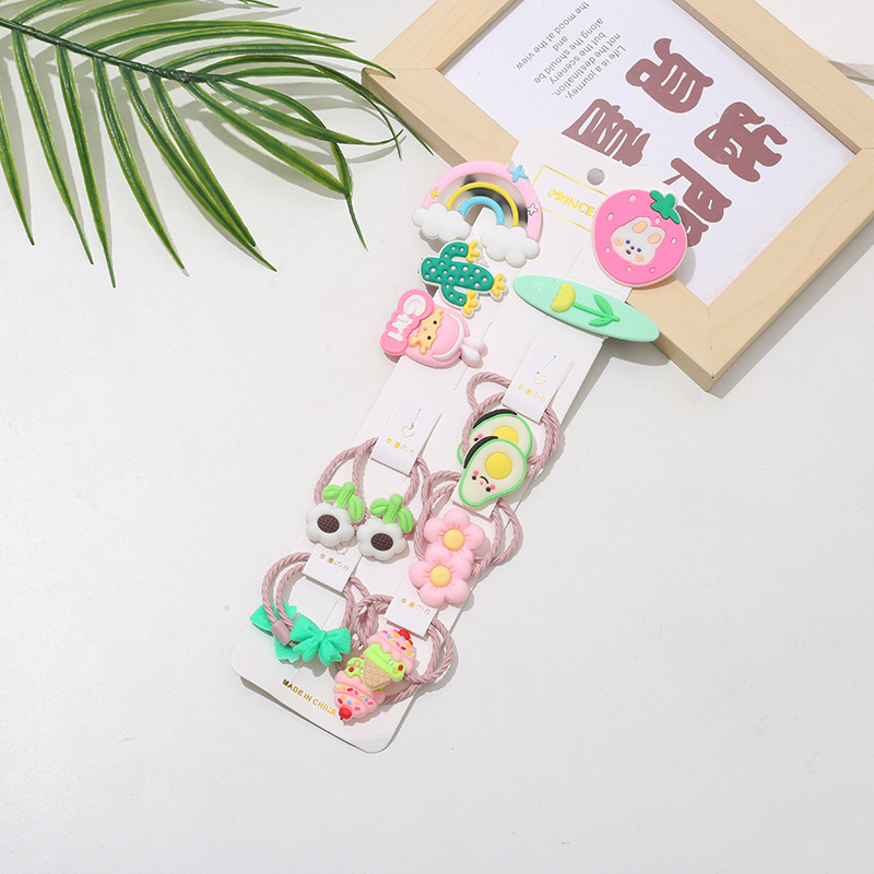 Accesorios de horquilla para niños de dibujos animados de silicona cuerda de pelo lindo anillo de pelo traje de horquilla de princesa accesorios para Niños Accesorios para el cabello