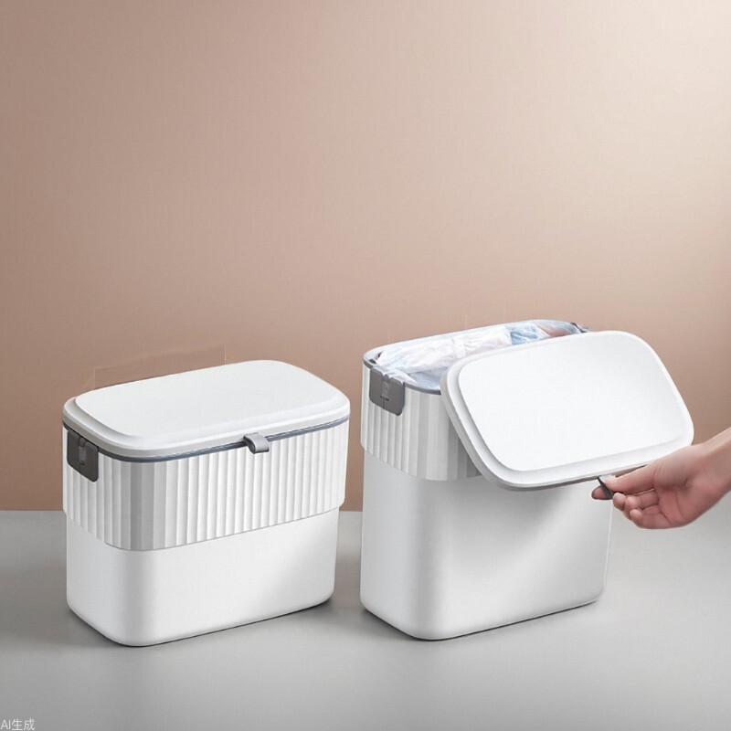 Garbage Trash Household Toilet Bathroom Automatic Packing with Lid Living Room Storage Barrel Kitchen Garbage Barrel Wall-mounted