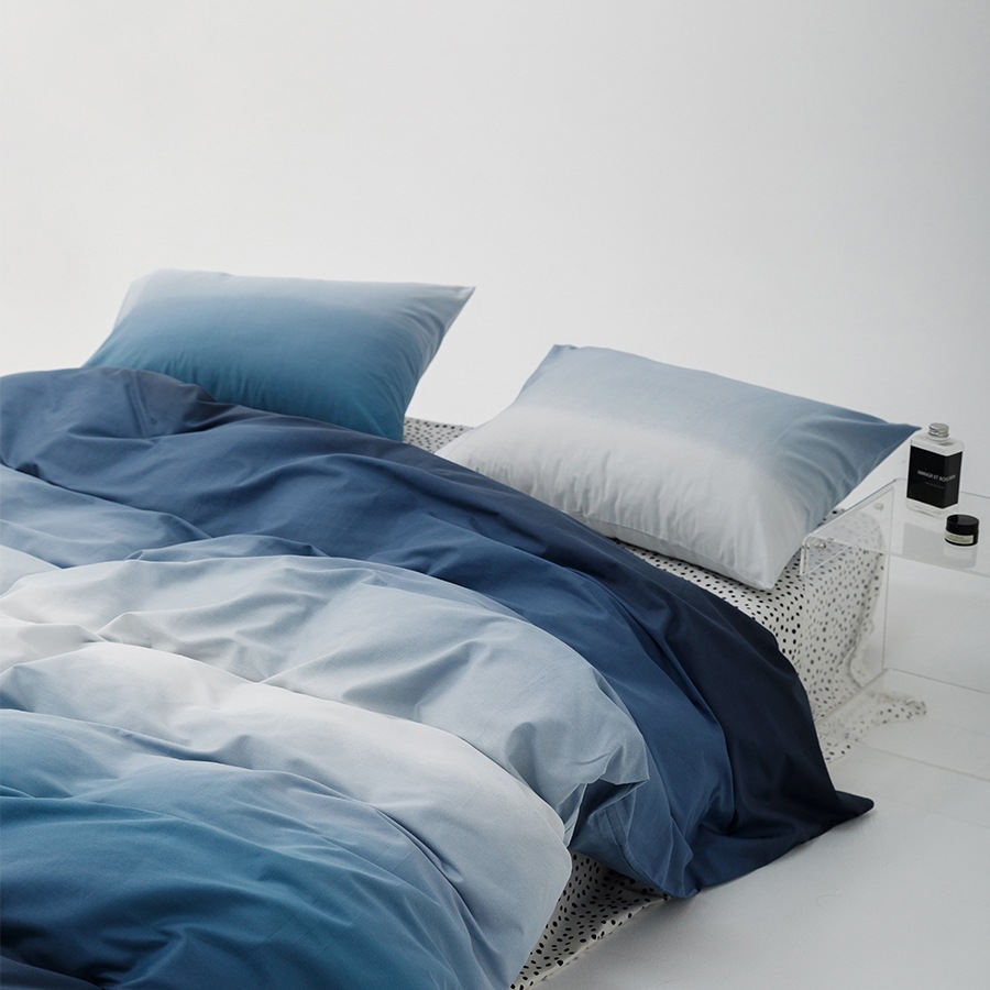 渐变色被套单件150*200*230cm双人纯棉被罩三件套床上四件套