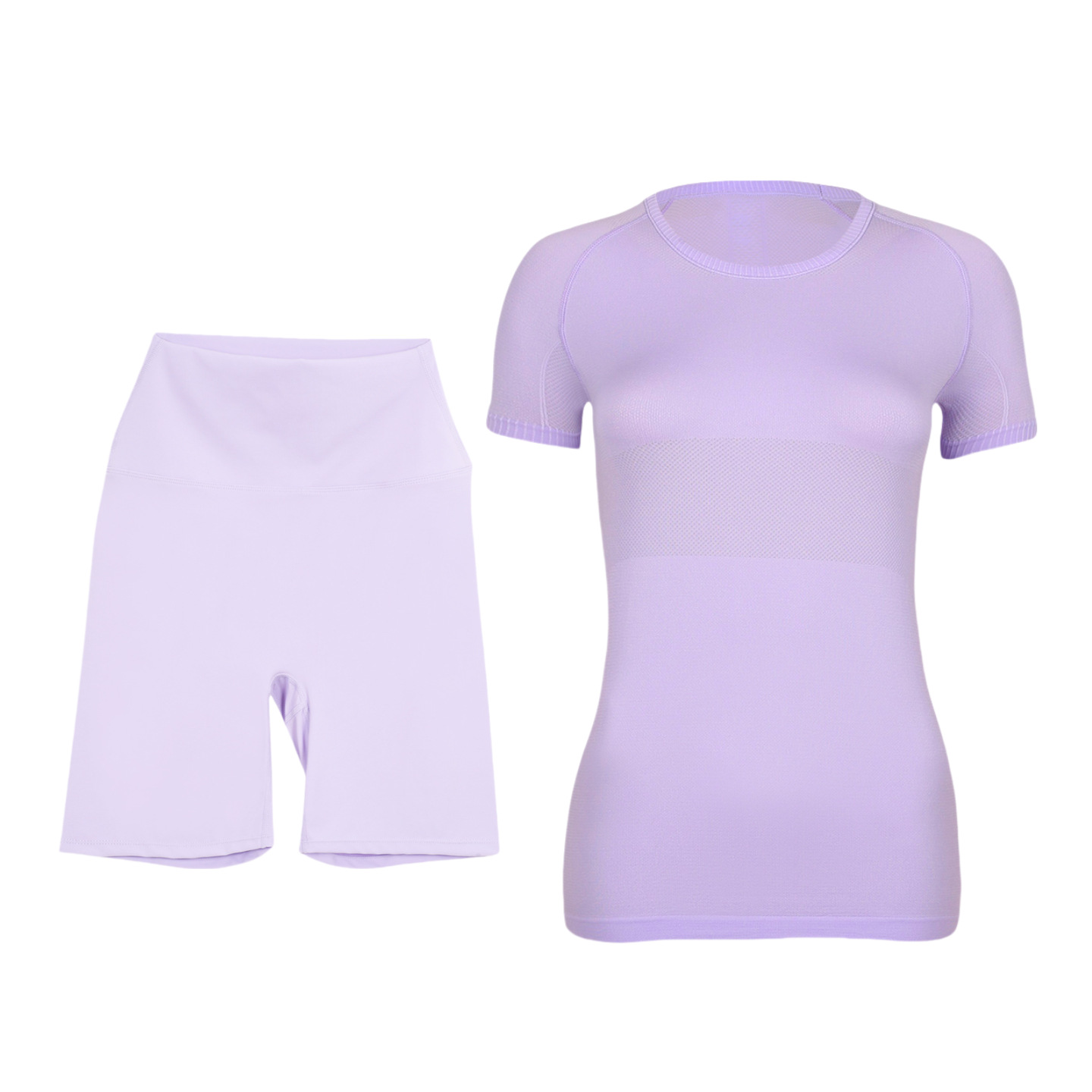 Women's Short Sleeve And Shorts Set Breathable Active Workout Outfit_voghion.com