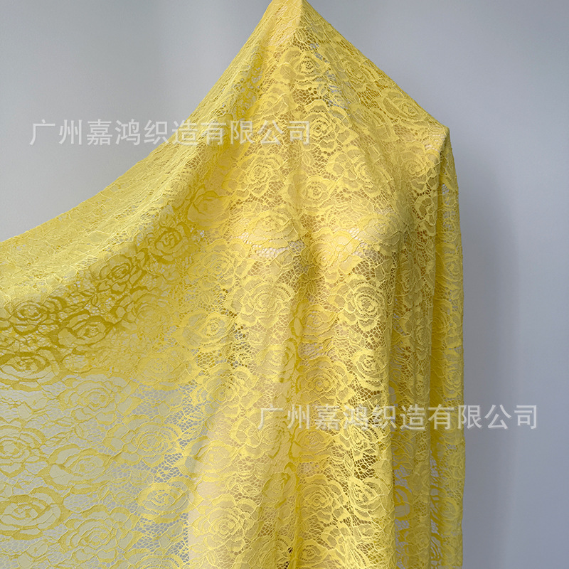 Tejido de encaje elástico de poliamonio 2026 tela de ropa de mujer para hacer falda, vestido, blusa, tela