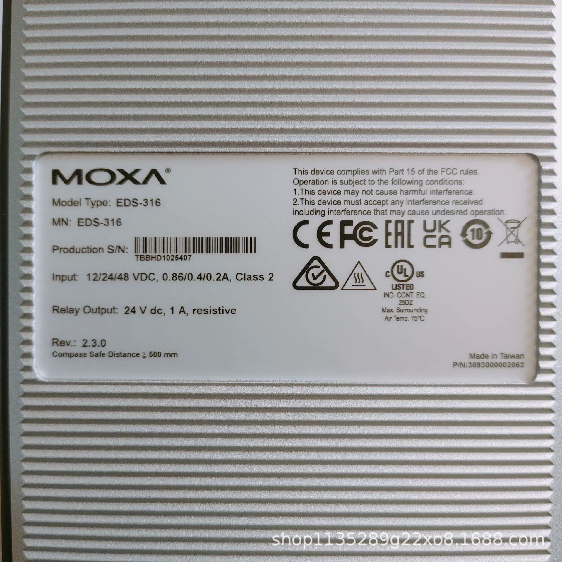 MOXA EDS-316 16-портовый Промышленный Коммутатор Ethernet, не управляемый сетью