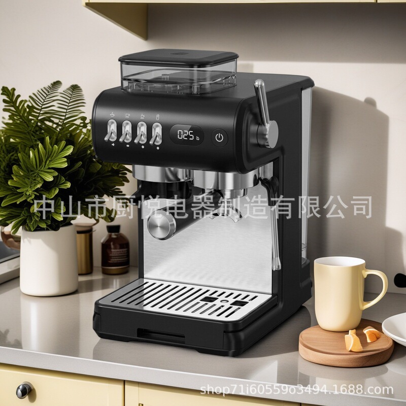 Customized coffee machine for export, featuring innovative grinding and brewing technology, all-in-one coffee preparation, and SUS304 stainless steel construction, available in single and double cup sizes Customized coffee machine for export, featuring innovative grinding and brewing technology, all-in-one coffee preparation, and SUS304 stainless steel construction, available in single and double cup sizes