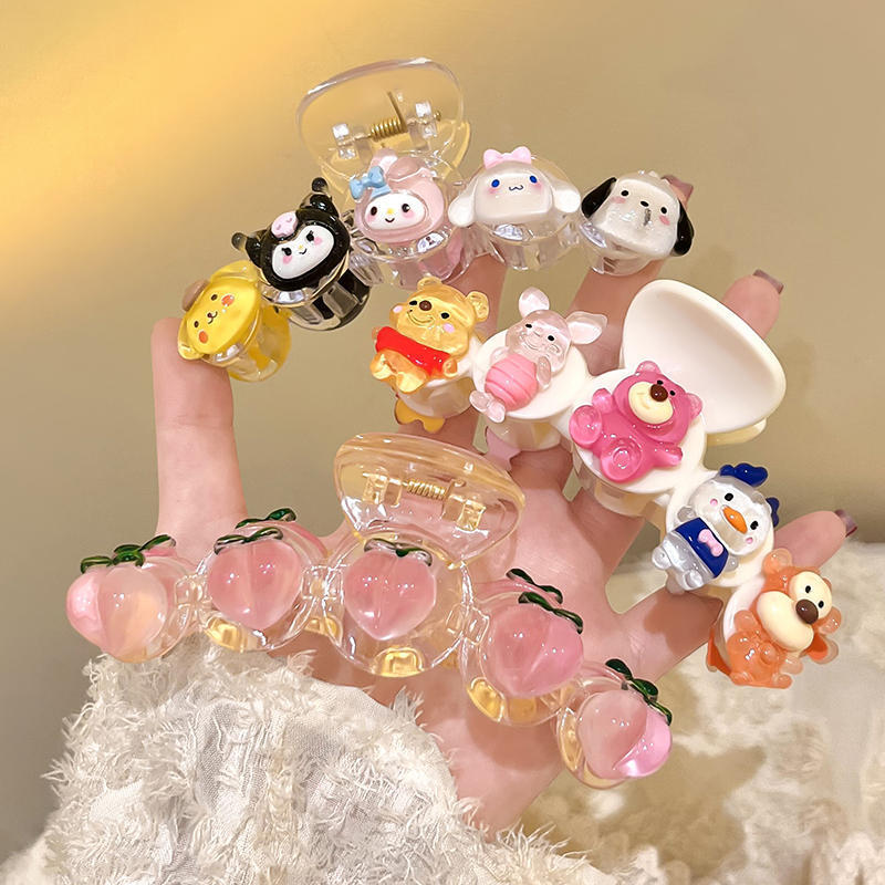 Cartoon shark clip student hair large hair clip new cute net red back of the head resin plate hair grab wholesale