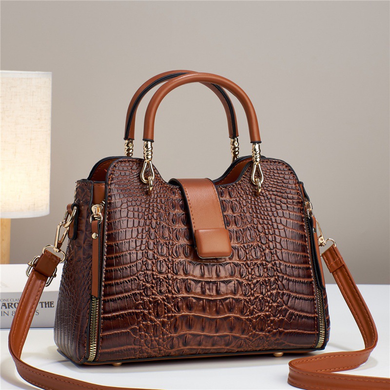 Bolso de mujer transfronterizo 2025 nuevo cocodrilo bolso de mano de gran capacidad de mediana edad bolso de hombro