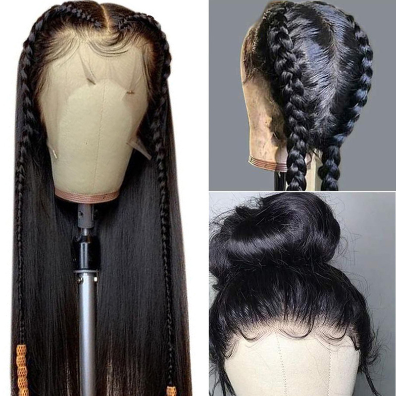 Manufacturer Customized Cross-Border Wig European and American Hair Women's Long Straight Hair Middle Parted African Wig Chemical Fiber High Temperature Silk Headgear Manufacturer Customized Cross-Border Wig European and American Hair Women's Long Straight Hair Middle Parted African Wig Chemical Fiber High Temperature Silk Headgear