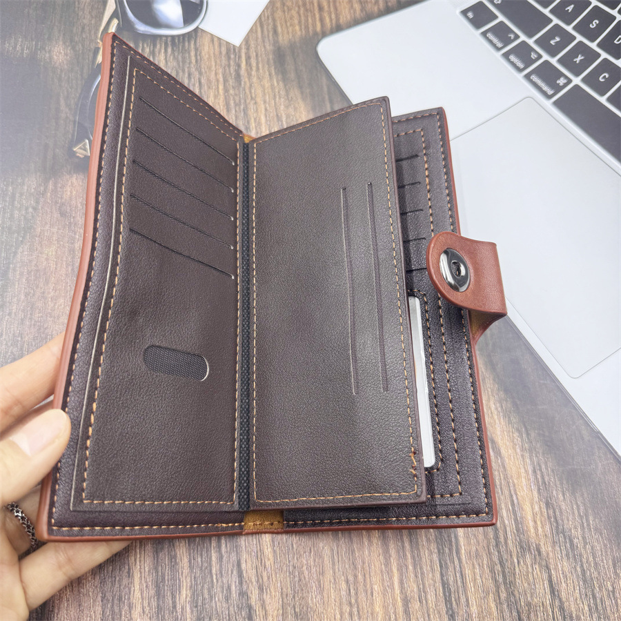 Herren Geldbörse Lang Herren Portemonnaie Multi Card Organizer Kartentasche Anzugtasche Lang West Clip Clutch Bag_voghion.com