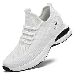 Cross-border flying knit men's new casual running shoes, trendy breathable mesh men's shoes, low-top single shoes for men