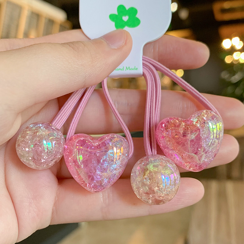 19g Weight Hair Tie Hair Accessories Type 2 pairs Quantity Casual, Daily Occasion Acrylic Material Heart Shape, Horse Pattern All Seasons Season Kid'S, Women's Gender Sweet Style Sweet Kid'S Women's Heart Shape Horse Acrylic Hair Tie 18