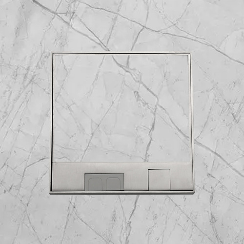 Factory embedded hidden European standard floor socket marble style UK stainless steel flat floor power socket