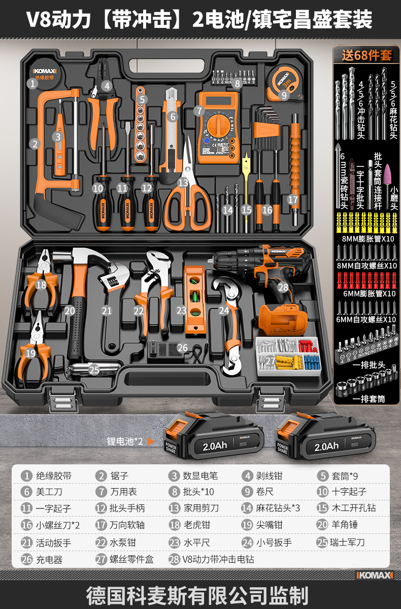Juego de herramientas Caja de herramientas para el hogar Reparación de hardware multifuncional