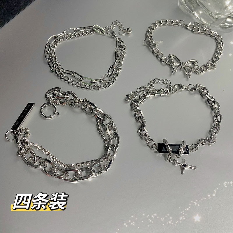 Distinctive Double-layer Diamond Bracelet ins Niche Design Black Gem Wrap Lovers Light Luxury Bracelet Gift