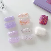 Protective Case (Apple) AirPods 1/2/3/Pro2 — Marble TPU Cover, Keyring Loop, Wireless Charging Friendly