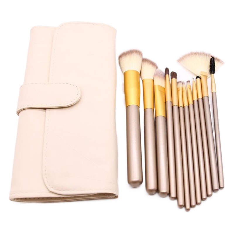 12/18/24 brocha de maquillaje brocha de sombra de ojos beige juego de maquillaje de belleza fabricante transfronterizo al por mayor conjunto completo de herramientas