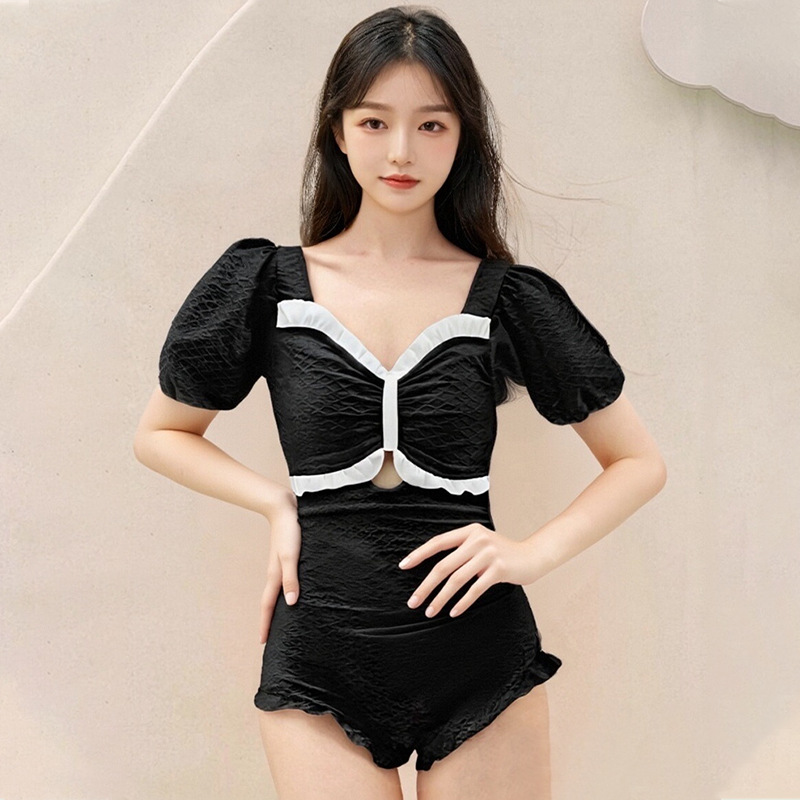 trajes de baño para mujeres 2025 unido hueco cintura alta cubre el cuerpo delgado sexy puro deseo de primavera trajes de baño de vacaciones