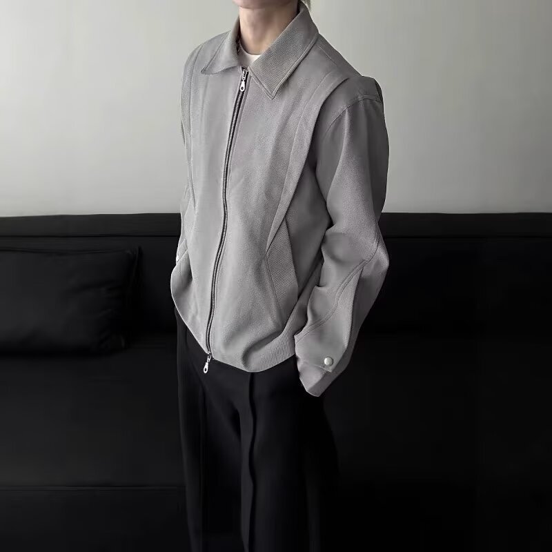 Trendy Vintage Air Layer Diagonal Executive Jacket Harajuku New Japanese Ins Simple Popular Versatile