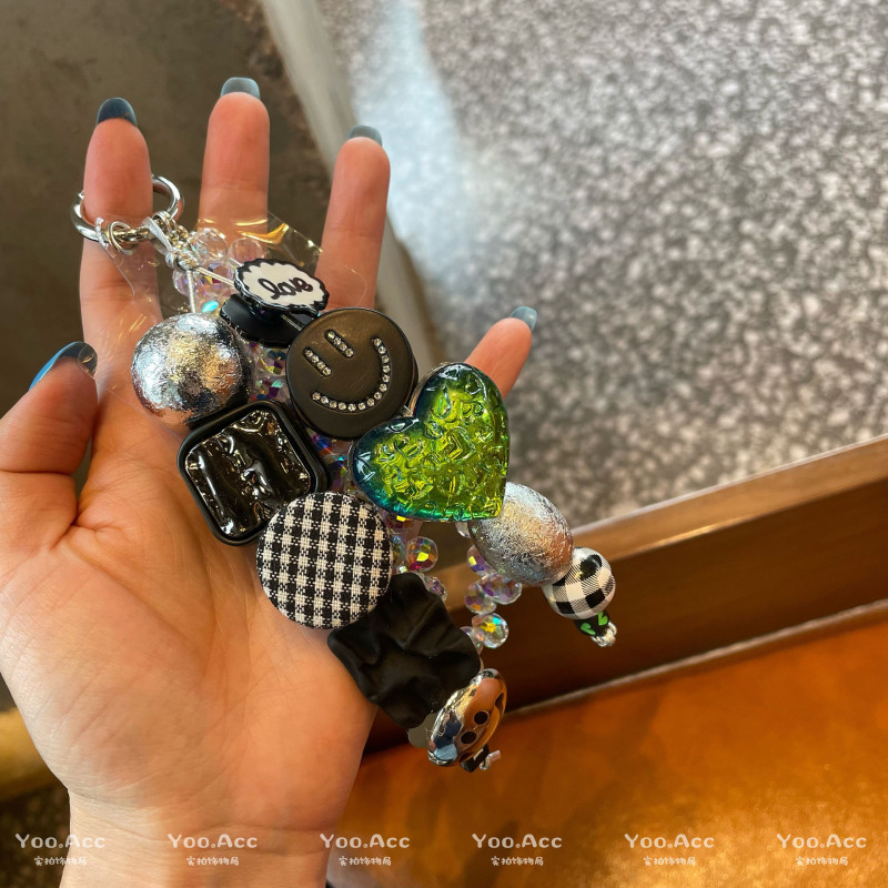 有家实拍~个性自制小众复古黑色系甜酷小红书韩系手作包挂钥匙扣|undefined