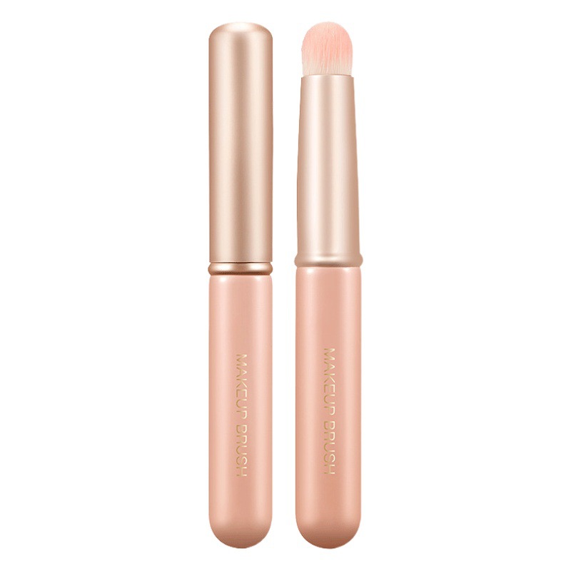 GECOMO cepillo de labios con tapa cepillo de labios labio cabeza redonda labio flor cepillo lápiz labial pincel corrector un cepillo de doble uso