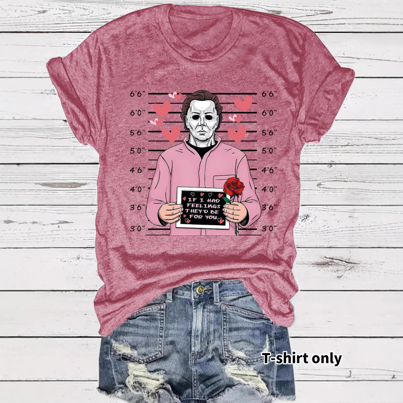 Cross-Border European and American Fashion Fun Michael Myers Horror Movie Character Fun Valentine's Day T-Shirt Cross-Border European and American Fashion Fun Michael Myers Horror Movie Character Fun Valentine's Day T-Shirt