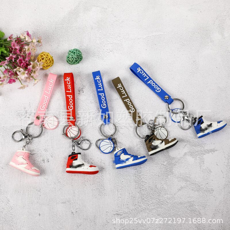 Jordan aj Series 3D basketball shoes keychain aj1 Barb keychain pvc soft key pendant wholesale