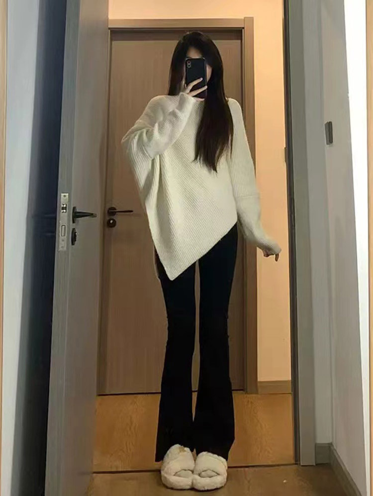 Dammen Pullover Mat Héichkraag Stréckpullover Hierscht Wanter_voghion.com