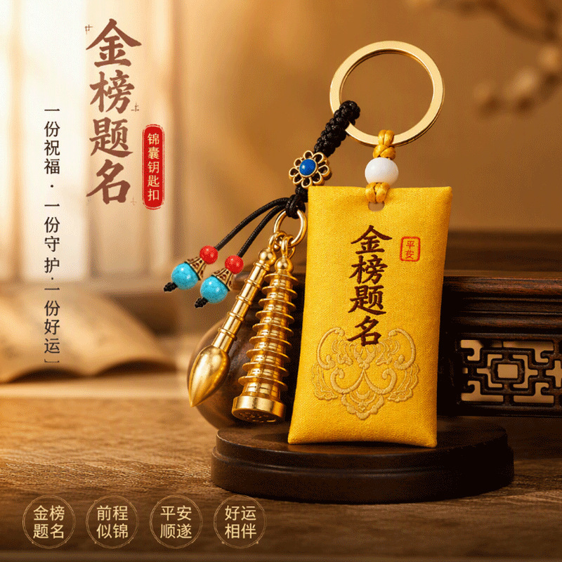 Dropshipping: Golden List Success, a Lucky Charm for Students, Inspirational Wisdom, and Blessing Incense Bag, Student Backpack Pendant