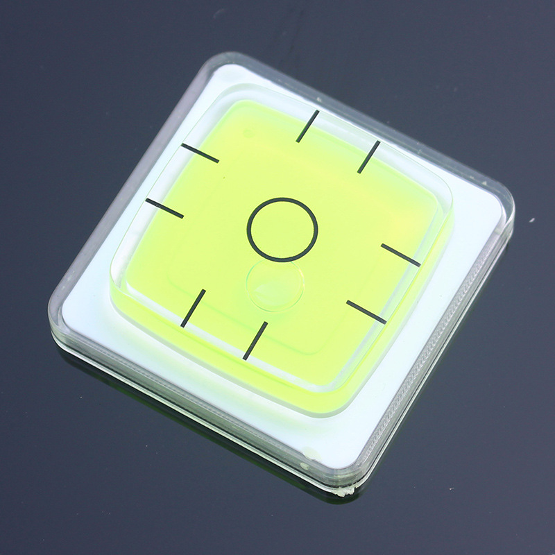 亚克力正方形水平泡珠绿色万向水准泡房车水平仪测量45x45x12mm